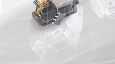  Computergenerietes Bild der Hybrid Control Unit in einem transparenten LMDh-Prototyp. 